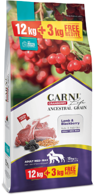 Carni Life Cranberry Ancestral Grain Adult Medium & Maxi Kuzu Etli & Böğürtlenli Yetişkin Köpek Maması - 2