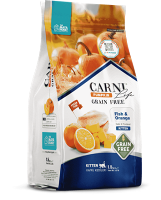 Carni Life Pumpkin Kitten Tahılsız Balık Etli & Portakallı Yavru Kedi Maması - 1