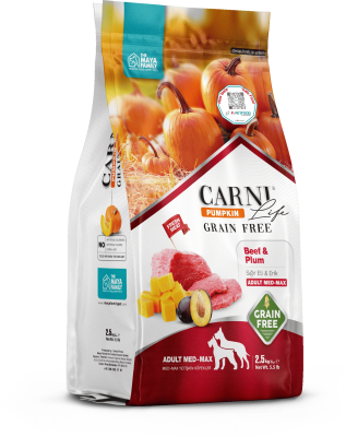 Carni Life Pumpkin Tahılsız Sığır Etli & Erikli Adult Medıum & Maxı Yetişkin Köpek Maması - 1