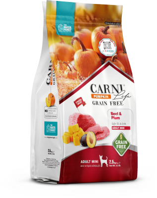 Carni Life Pumpkin Tahılsız Sığır Etli & Erikli Adult Mini Yetişkin Köpek Maması - 1